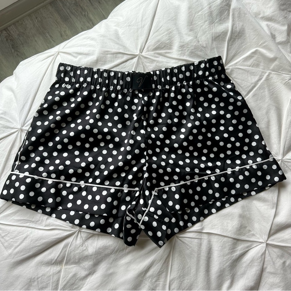Victoria’s Secret Satin Shorts in White Dot